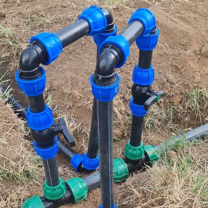 Hydram installed beside a flowing stream